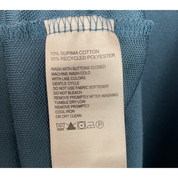 Tommy Bahama Polo Shirt Mens XL IslandZone Supima Long Sleeve Marlin Green Rugby - Picture 5 of 8